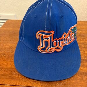 Top of the World Y2K Florida‎ Gators Hat The King One-Fit Stretch Blue Flat Bill